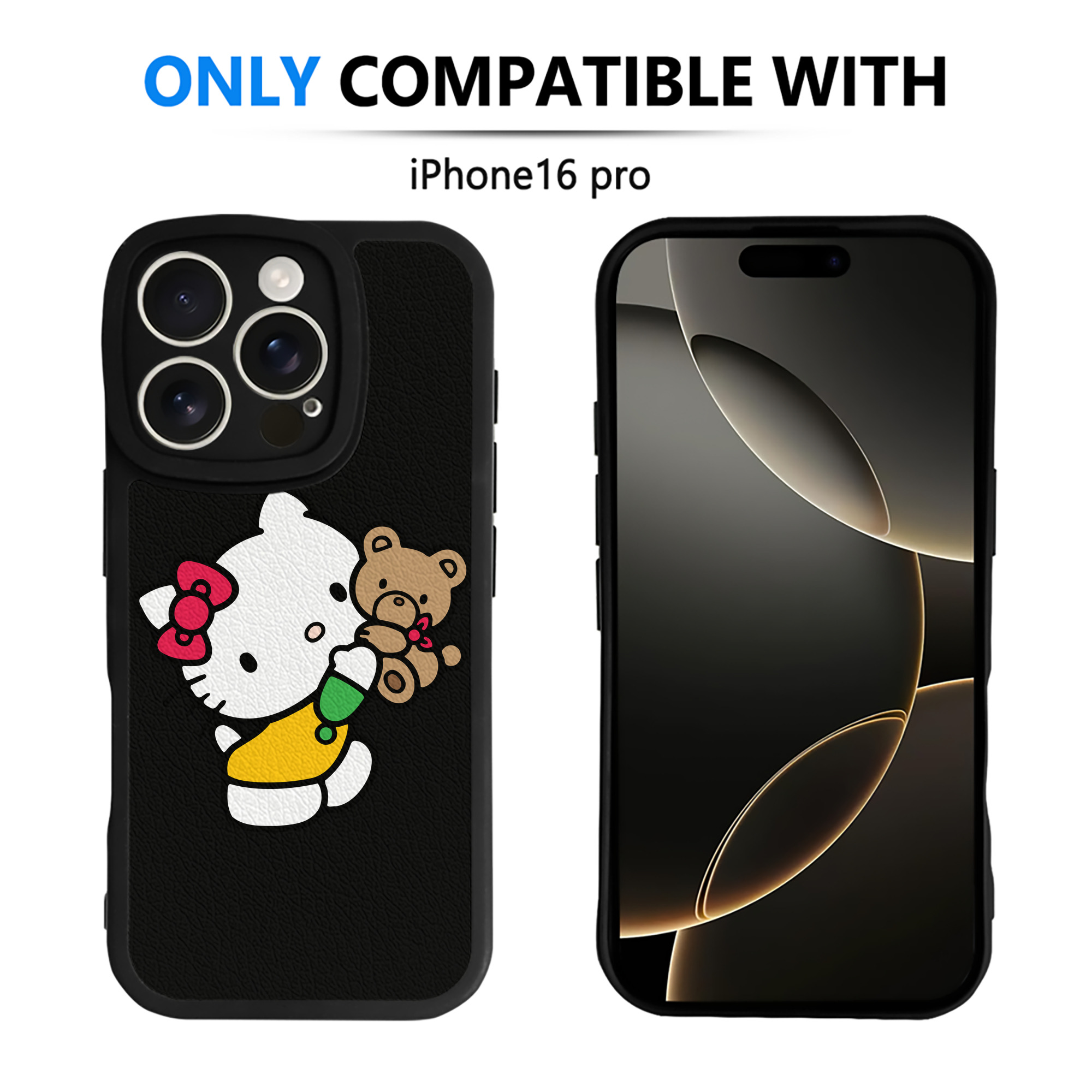 （画像用） Hello Kitty ハローキティ 【iPhone 16シリーズ対応】シリコンスマホケース（レザー調） 材質：シリコン